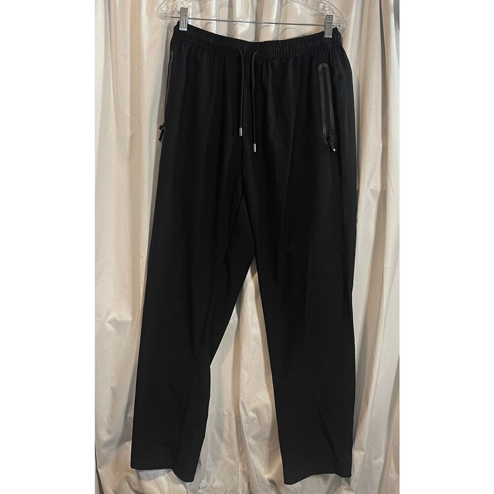 Outdoorsports Men light weight track pant SZ L Black elastic waistband w/pockets
